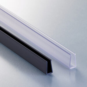 Popco foam board edge protector in black and clear.